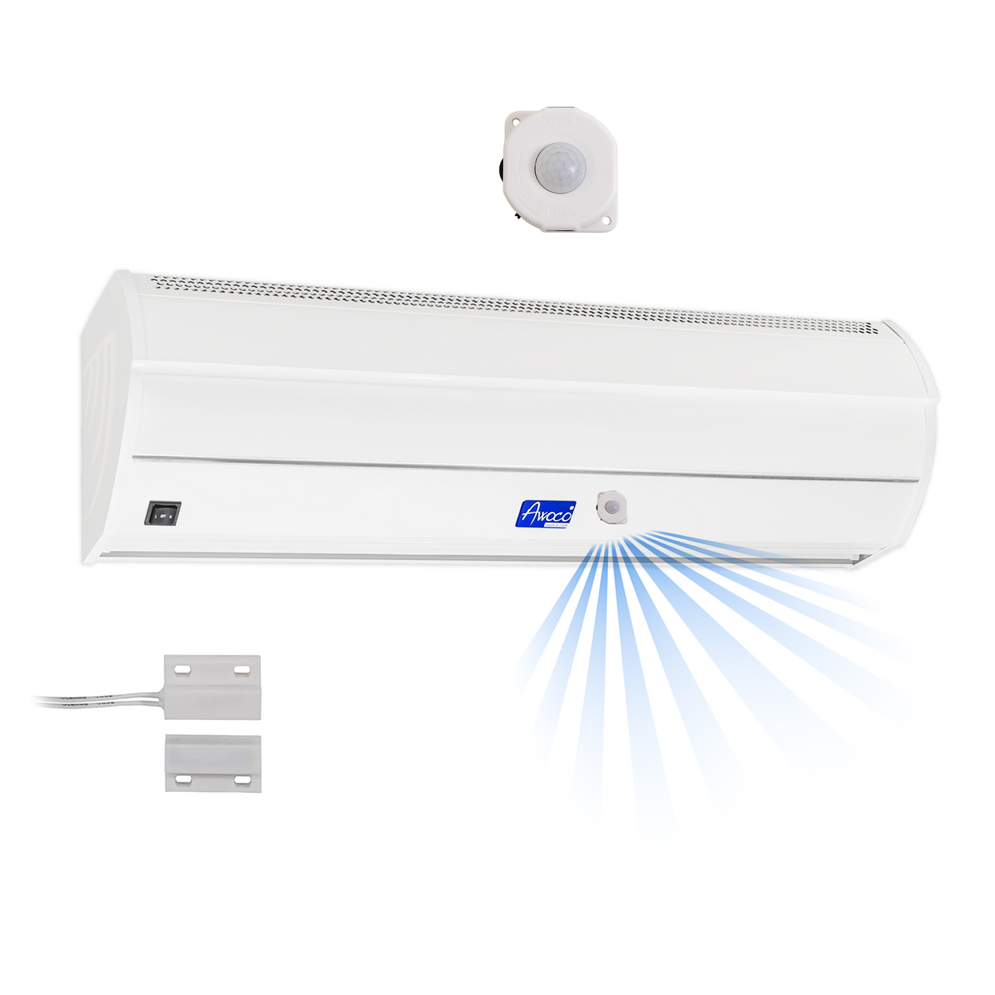 Awoco 72" Early Turn On Elegant 2 Speeds 1800 CFM Air Curtain, CE Certified, 120V Unheated with Magnetic Switch & Motion Sensor Detection
