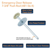 Kason 481-A Inside Release Handle, Glow in Dark, Push Rod for Door of Walk-in Coolers and Freezers