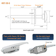 Kason 487-C Frost-Free Inside Release Handle, Glow in Dark, Fiberglass Push Rod for Door of Walk-in Coolers and Freezers