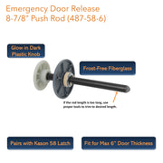 Kason 487-C Frost-Free Inside Release Handle, Glow in Dark, Fiberglass Push Rod for Door of Walk-in Coolers and Freezers