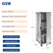 GSW AAR-40 All Welded Aluminum Enclosed Mobile Bun/Sheet Pan Rack Cabinet Holds 40 Pans, Non-Insulated for Commercial Kitchen