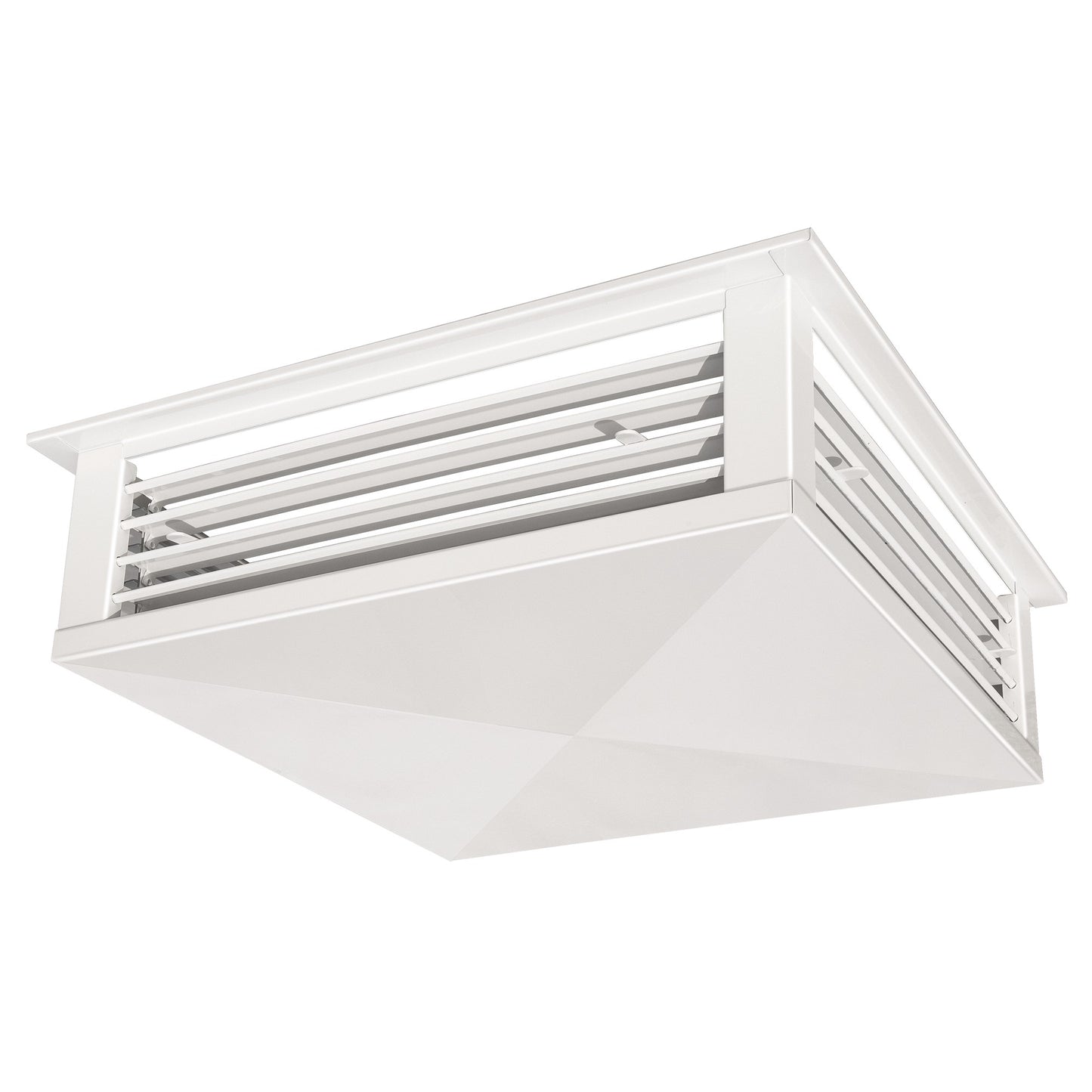 GSW 18” White Powder Coated 4-Way Adjustable Air Diffuser for Evaporative Swamp Cooler, 20” x 20" Mounting Edge (18"x18"x6")