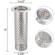 Leyso 3" Drain 8"H Stainless Steel Cylindrical Floor Sink Strainer with Handle