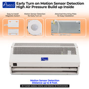 Awoco 24” Early Turn On Super Power 2 Speeds 800 CFM Indoor Air Curtain, CE Certified, 120V Unheated with Magnetic Switch & Motion Sensor Detection