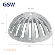 GSW FS-DS Aluminum Dome Strainer for 12" Floor Sink. 5-1/4" Diameter