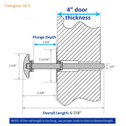 Kason 487-C Frost-Free Inside Release Handle, Glow in Dark, Fiberglass Push Rod for Door of Walk-in Coolers and Freezers