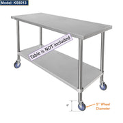 GSW 5" Heavy Duty Casters Wheels with Expanding Stem - Loading Capacity: 1480 lbs. Use for Worktables and Equipment Stands (Swivel)