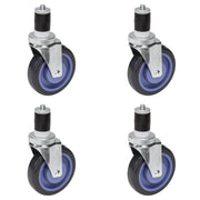 GSW 5" Heavy Duty Casters Wheels with Expanding Stem - Loading Capacity: 1480 lbs. Use for Worktables and Equipment Stands (Swivel)