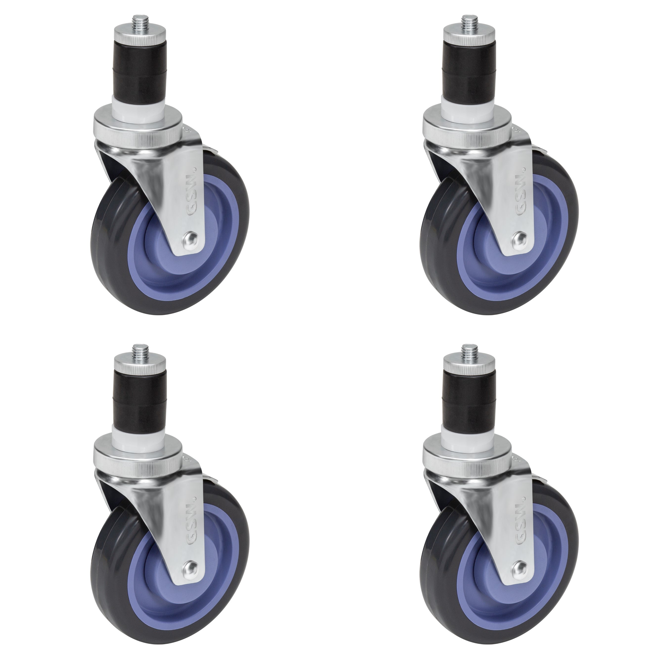 GSW 4&quot; Heavy Duty Casters Wheels with Expanding Stem - Loading Capacit