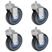 GSW 3" Caster Replacement Shopping Cart Wheels, Polyurethane Stem Casters Set of 4 for most refrigerators, Cart with Loading Capacity 1160 Lbs (Swivel)