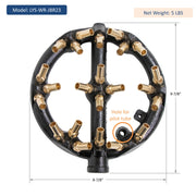 Leyso WR-JBR 23 Copper Tips Jet Burner Cast Iron Body for Chinese Wok Range, Grilling, Stir Fry, 125,000 BTU