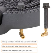 Leyso WR-RB3 Three Rings Burner with 2 Gas Pipes, 2 Air Shutters and Pilot Tip 1-1/2” Pipe 90,000 BTU for Stock Pots and Chinese Wok Ranges