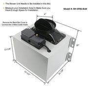 Awoco RH-SP06-BLW+CTRL Split Super Quiet Range Hood Inline Blower Unit And Control, 4 Speeds 800CFM 6" Round Vent (6" Blower + Control)