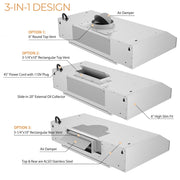 Leyso Simple 30" Under Cabinet Stainless Steel Range Hood, Digital 4-Speed Control, 900 CFM, 2 LED Lights, Baffle Filters