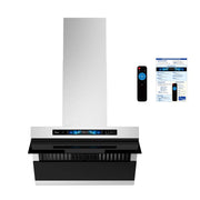 Awoco 30" Wall Mount Range Hood, Slant Vent Design, 4 Speeds Exhaust Fan with 800 CFM, Voice, Gesture, Touch & Remote Control, 6" Vent, Dimmable LED Light Bars, Adjustable Chimney up to 39"
