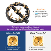 Leyso WR-JBR 23 Copper Tips Jet Burner Cast Iron Body for Chinese Wok Range, Grilling, Stir Fry, 125,000 BTU