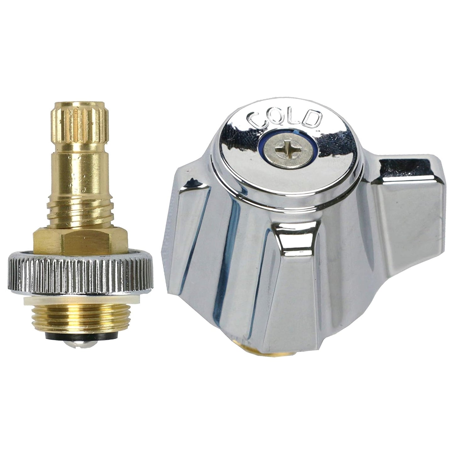ABC Cold Knob Handle Kit with Stem for ABC 4" Hand Sink Faucet, Twist Counter-Clockwise to Open