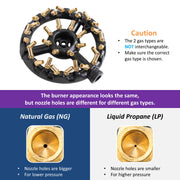 Leyso WR-JBR 32 Copper Tips Jet Burner Cast Iron Body for Chinese Wok Range, Grilling, Stir Fry, 160,000 BTU