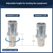 Leyso Set of 4 Adjustable Height Stainless Steel Bullet Feet for Stainless Steel 1-5/8" O.D Tubing, FT-S3