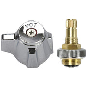 ABC Hot Knob Handle Kit with Stem for ABC 4" Hand Sink Faucet, Twist Clockwise to Open