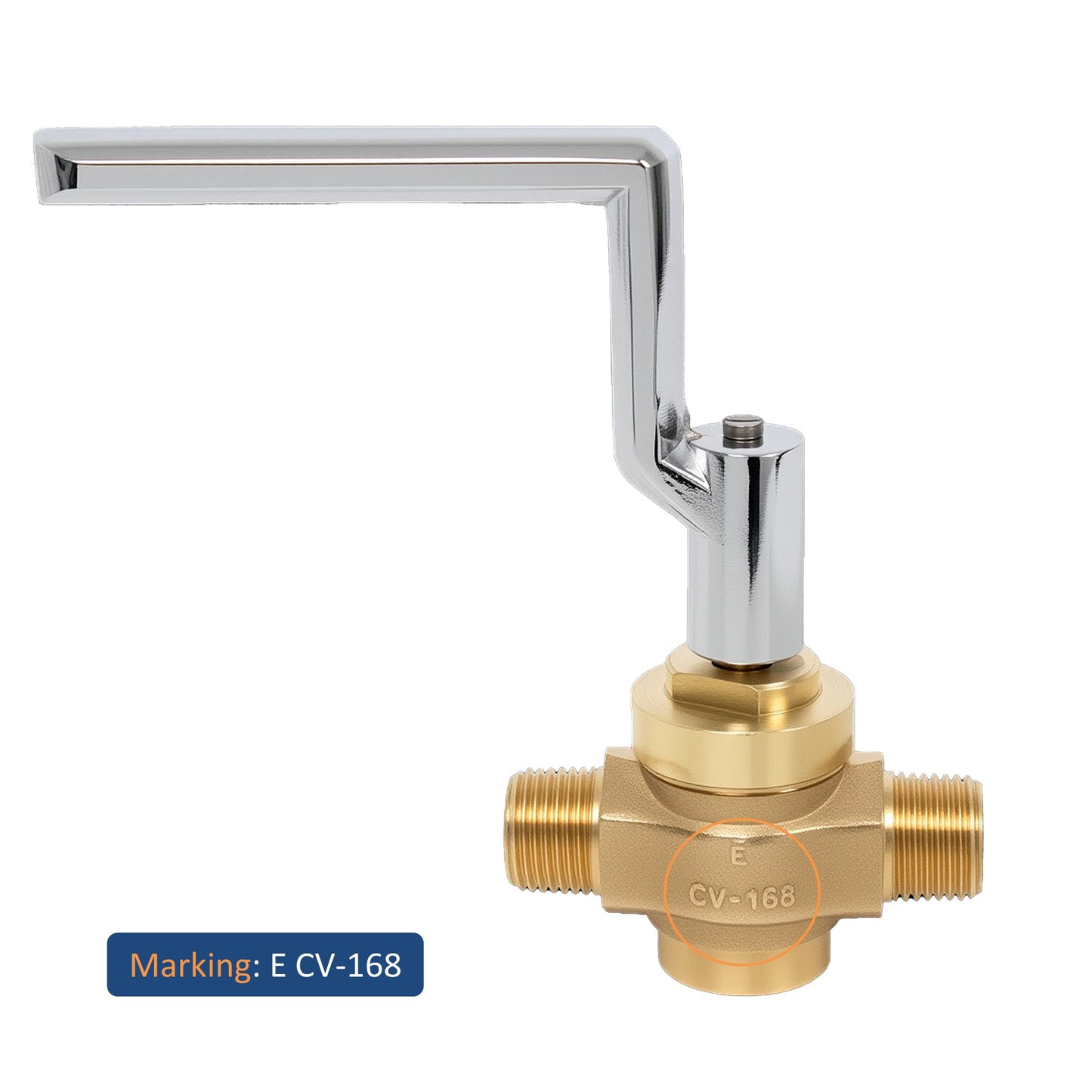 Leyso WR-GV Copper Gas Valve with Handle for Commercial Chinese Wok Range, CSA Approved, 1/2" NPT x 1/2" NPT, Marking: 1/2 PSI E CV-168