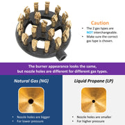 Leyso WR-JBD 18 Duck Mouth Shape Copper Tips Jet Burner Cast Iron Body for Chinese Wok Range, Grilling, Stir Fry, 125,000 BTU, Marking: XW