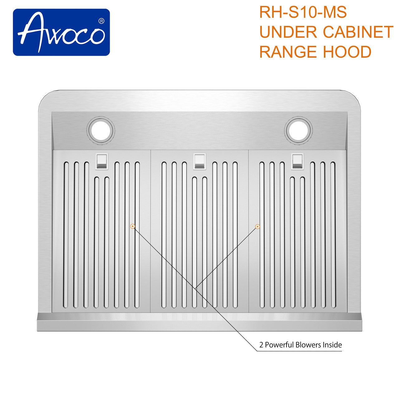 Awoco 30” Under Cabinet Supreme 7” High Stainless Steel Range Hood, 4 Speeds with Gesture Sensing Touch Control Panel, 8” Round Top Vent, 1000 CFM with Remote Control & LED Lights