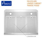Awoco 36” Under Cabinet Supreme 7” High Stainless Steel Range Hood, 4 Speeds with Gesture Sensing Touch Control Panel, 8” Round Top Vent, 1000 CFM with Remote Control & LED Lights