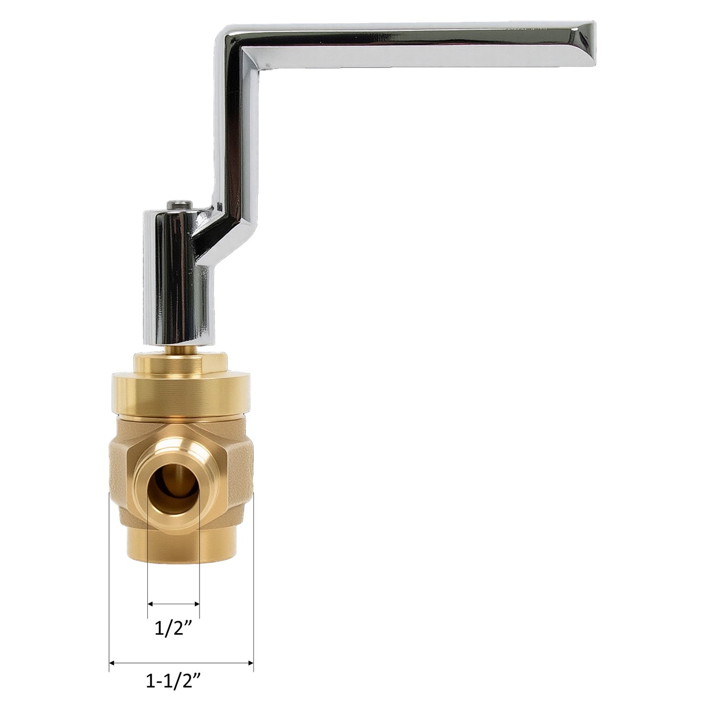 Leyso WR-GV Copper Gas Valve with Handle for Commercial Chinese Wok Range, CSA Approved, 1/2" NPT x 1/2" NPT, Marking: 1/2 PSI E CV-168