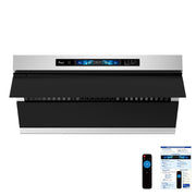Awoco 36" Under Cabinet Range Hood, Slant Vent Design, 4 Speeds Exhaust Fan with 800 CFM, Voice, Gesture, Touch & Remote Control, 6" Vent, Dimmable LED Light Bars
