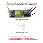 Awoco Magnetic Switch Controlled Circuit Kit (120V 15A Shutoff Delay) for Air Curtains (Circuit Kit)
