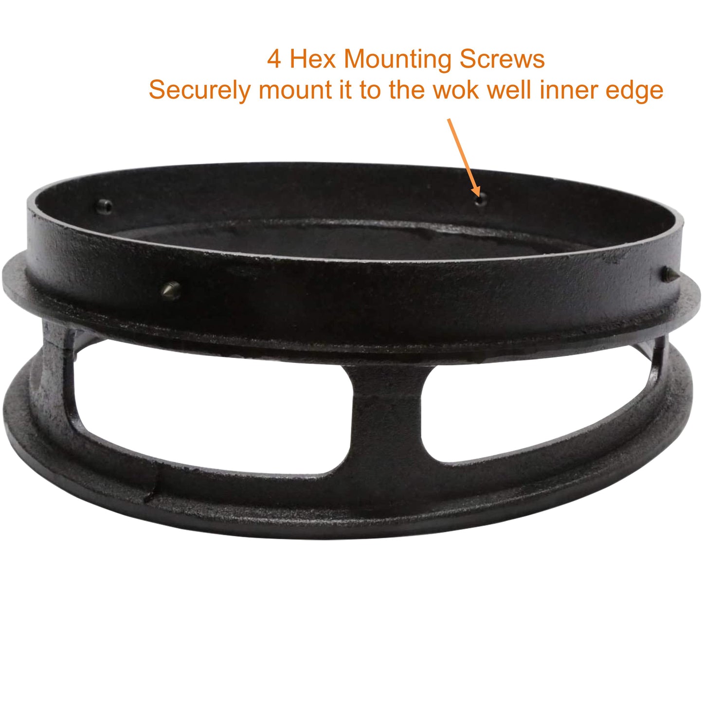 Leyso 13” Diameter 3 Opening Cast Iron Rim to Replace the Worn Out Wok Ring for Chinese Wok Range