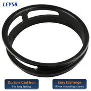 Leyso 13” Diameter 3 Opening Cast Iron Rim to Replace the Worn Out Wok Ring for Chinese Wok Range