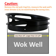 Leyso 14” Diameter 3 Opening Steel Rim to Replace the Worn Out Wok Ring for Chinese Wok Range