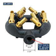GSW WR-JBR10 Chinese Wok Range 10 Tips Jet Burner, Copper Tips, Cast Iron Body