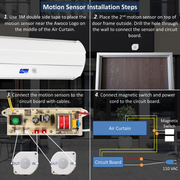 Awoco 72" Early Turn On Elegant 2 Speeds 1800 CFM Air Curtain, CE Certified, 120V Unheated with Magnetic Switch & Motion Sensor Detection