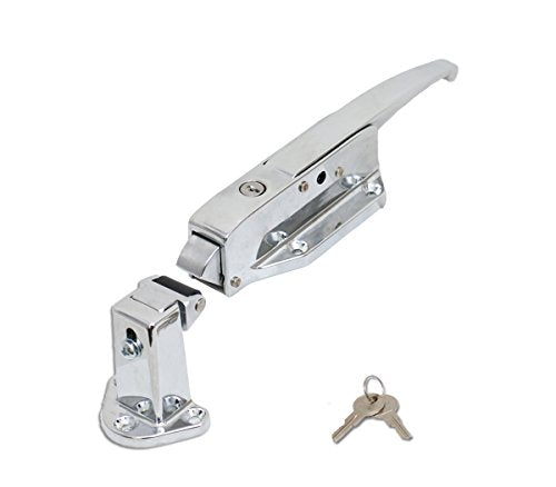 Kason K58C Series Walk-In Safety Chrome Latch Complete Set with Key (Offset - 3/4" to 1-1/2")