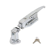 Kason K58C Series Walk-In Safety Chrome Latch Complete Set with Key (Offset - 3/4" to 1-1/2")
