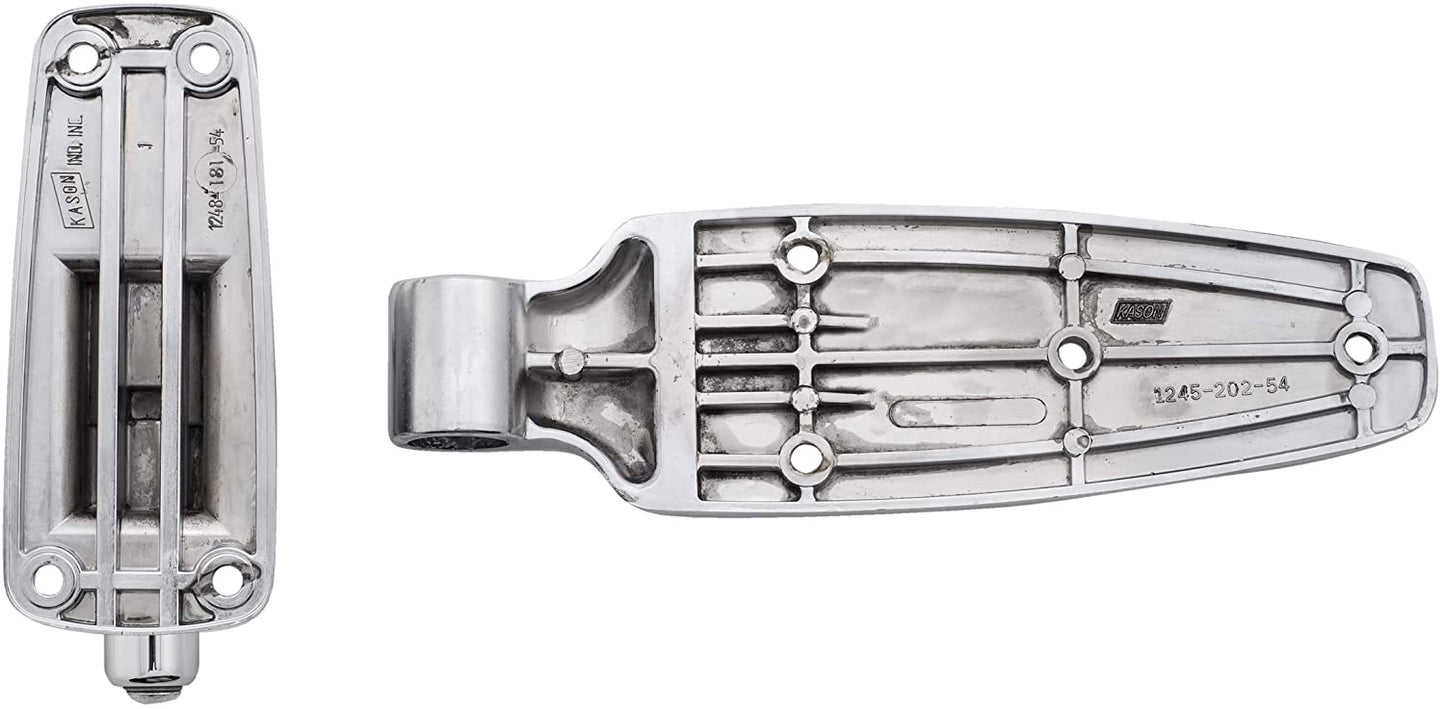 Kason 1248 Series Chrome Reversible Spring Assisted Cam-Lift Hinge for Freezer/Cooler/Refrigerator (Select Offset from Flush to 2")