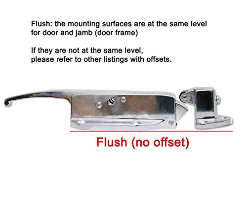 Kason K58C Series Walk-In Safety Chrome Latch Complete Set with Key (Offset - Flush)