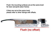 Kason K58C Series Walk-In Safety Chrome Latch Complete Set with Key (Offset - Flush)