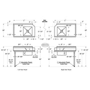 GSW Stainless Steel Soiled Dish Table 48"L x 30"W Left Side NSF Approved