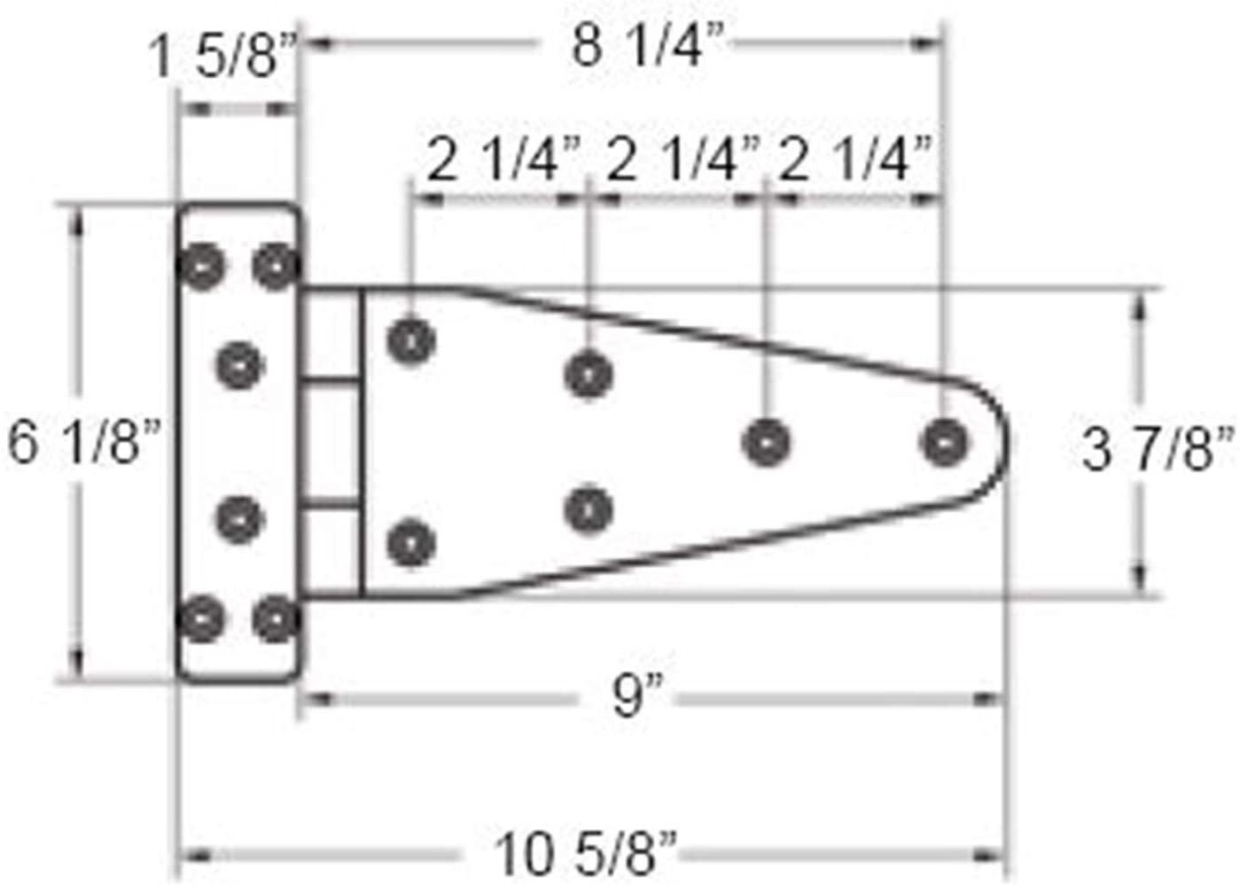 GSW Stainless Steel Heavy Gauge Surface Mount Flush Hinge for 36” & 48” B.B.Q. Oven (36" & 48")