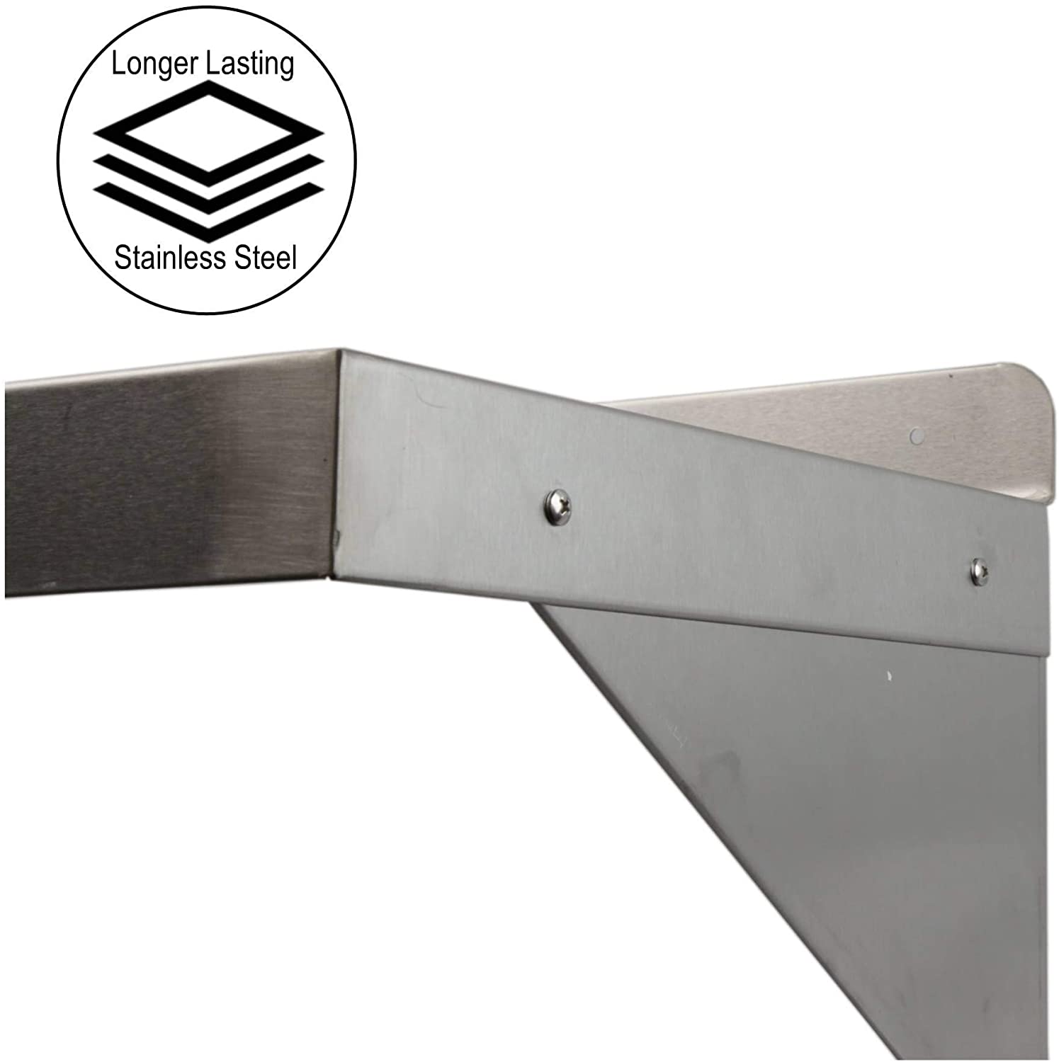 GSW Stainless Steel Commercial Wall Mount Shelf Industrial Appliance Equipment, Restaurant, Bar, Home, Kitchen, Laundry, Garage and Utility Room (12" Depth)
