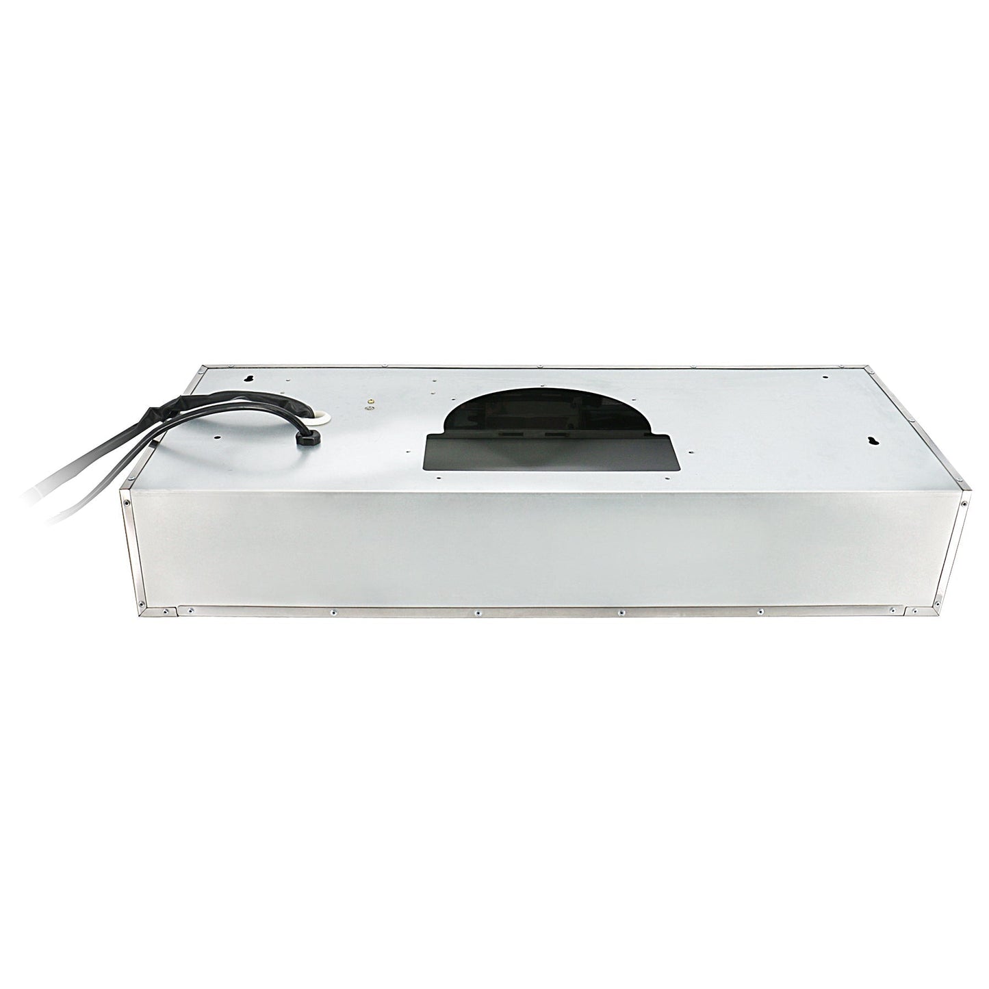 Awoco RH-SP06-R36 Super Quiet Split 5" High Stainless Steel Under Cabinet 4 Speeds 800CFM Range Hood with 2 LED Lights, Rectangular Top Vent - 36" Hood + Blower (36"W 6" Split)