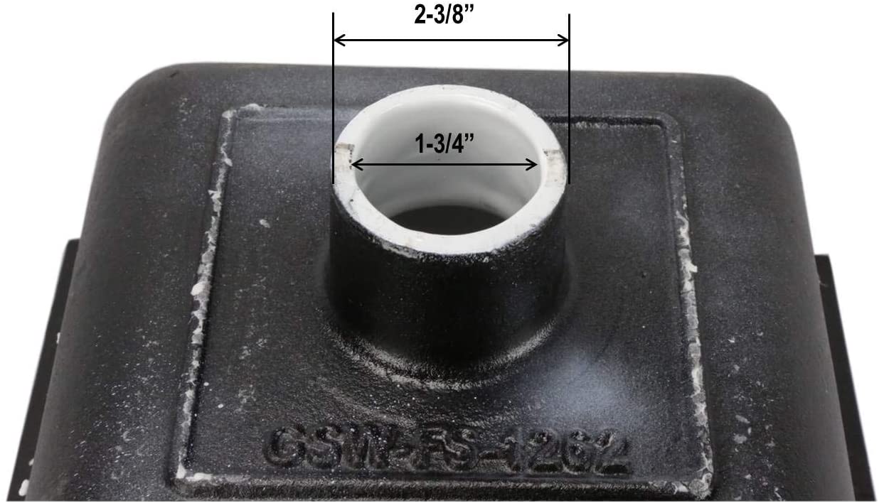 GSW Floor Sink with Dome Strainer, Cast Iron Body & Ceramic Surface 12”W x 12”L x 6”H - Perfect for Restaurant, Bar, Buffet (2” Drain)