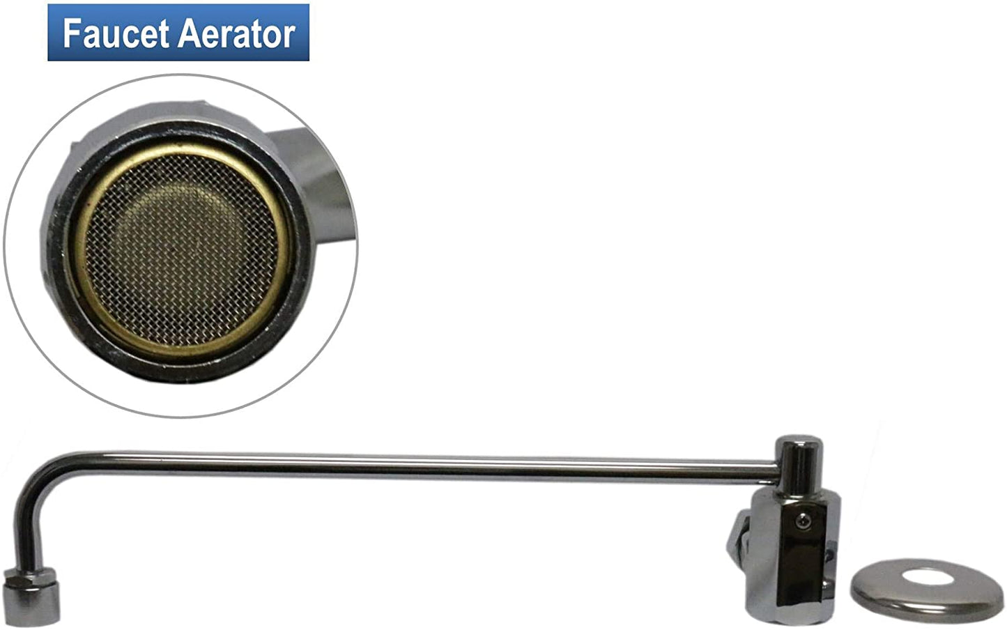 ABC Brass Chrome Commercial Duty Single Wall Mount Chinese Wok Range Automatic No Lead Faucet, ⅜” Male Inlet, NSF Approved (14" Swivel Spout)