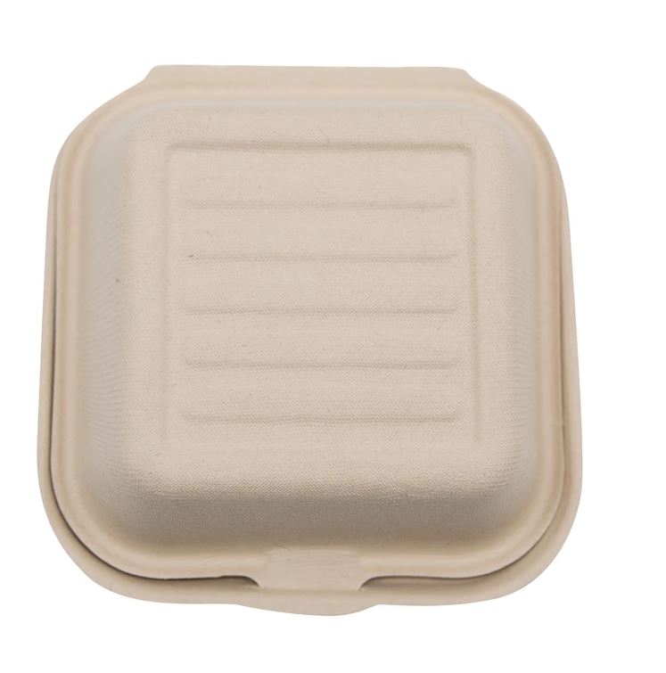 Total Papers 6”X6” Compostable Wheat Straw Hinged Lid Container (500 pcs)
