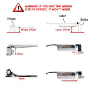 Kason K58C Series Walk-In Safety Chrome Latch Complete Set with Key (Offset - 3/4" to 1-1/2")