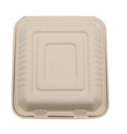 Total Papers 8”X8” 3 Compartment Compostable Wheat Straw Hinged Lid Container (200 pcs)